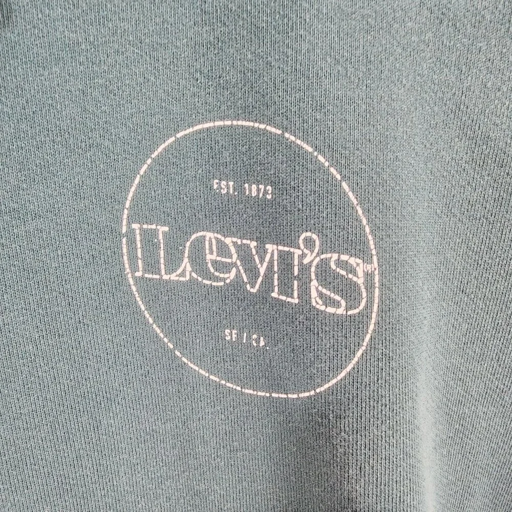 Levis Mens Relaxed Fit Hoodie L Green With Purple & Cream Stripes - Picture 4 of 16